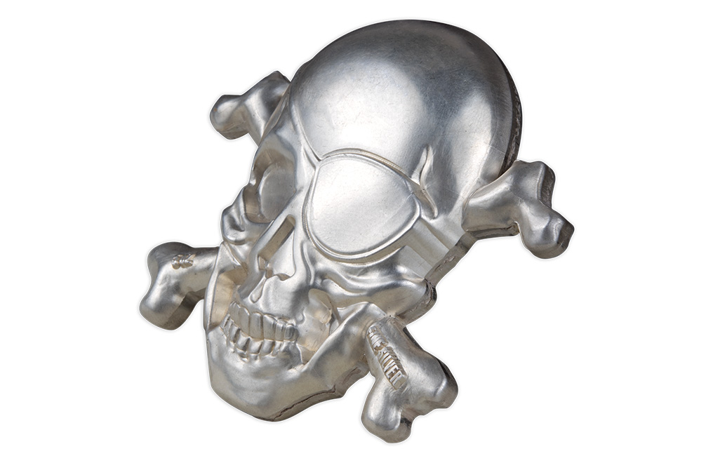 Buy 5 oz Silver Treasure Island Skull Coin (2022), image 3