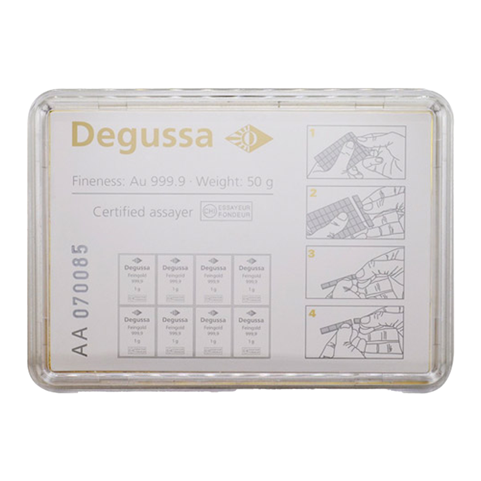 50 x 1 gram Gold Degussa CombiBars, image 1