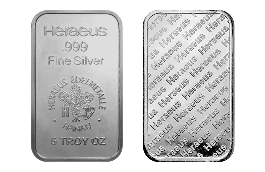 Buy 5 oz Silver Heraeus Bars, image 2