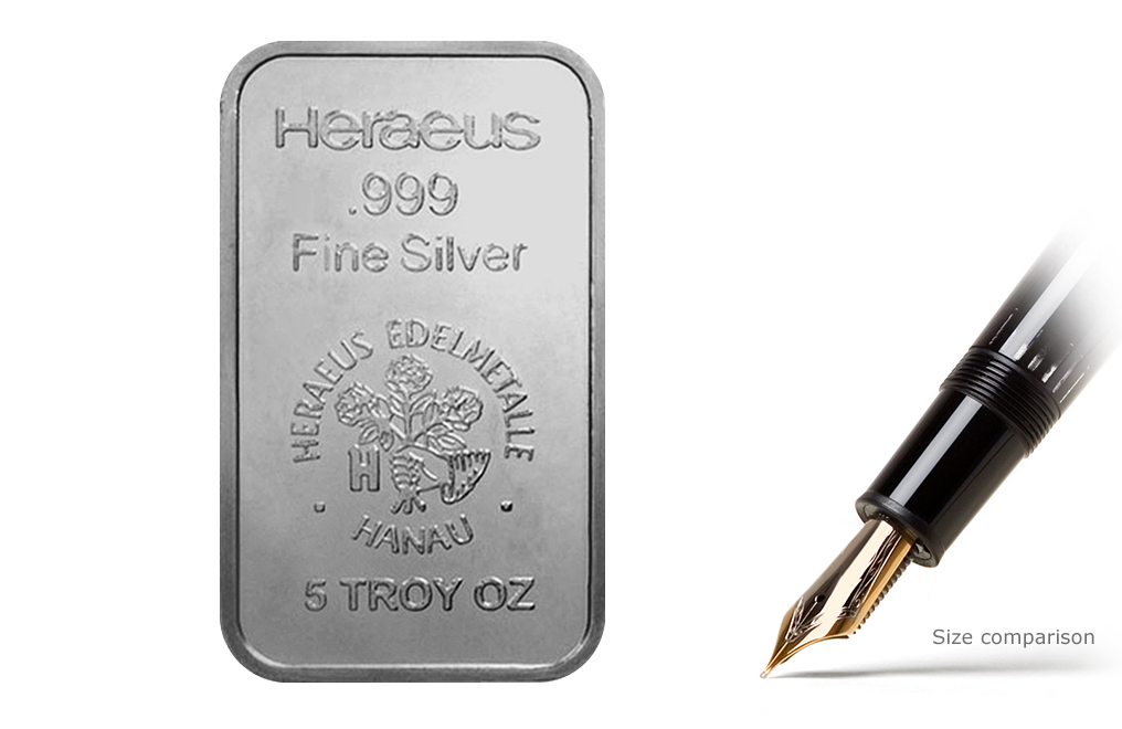 Buy 5 oz Silver Heraeus Bar Tube (10, 5 oz silver bars), image 1