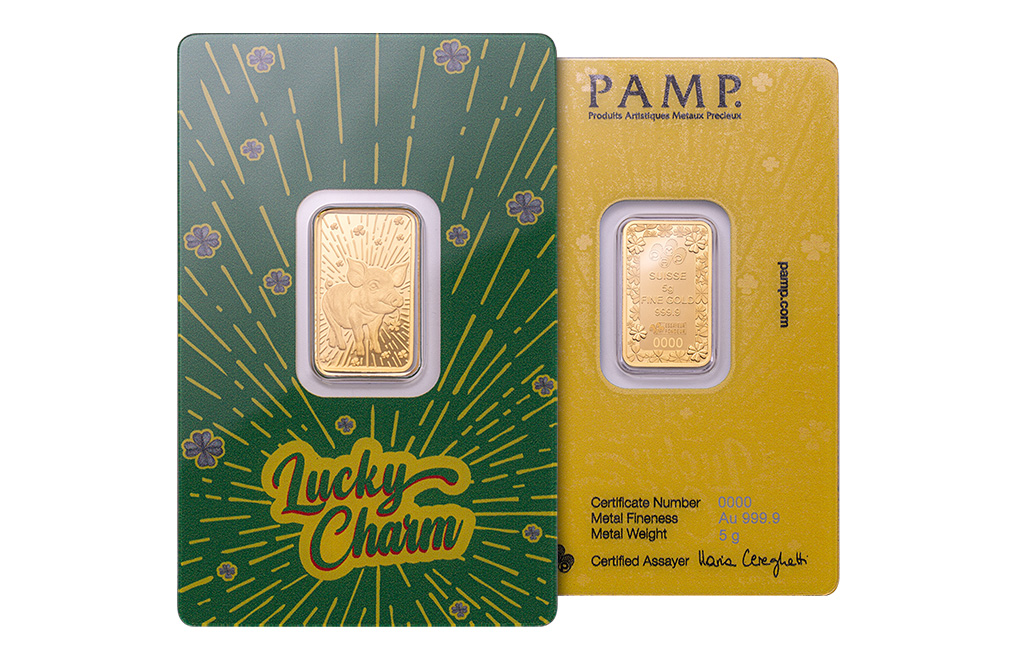 Buy 5 g Gold PAMP Lucky Pig Bar, image 2