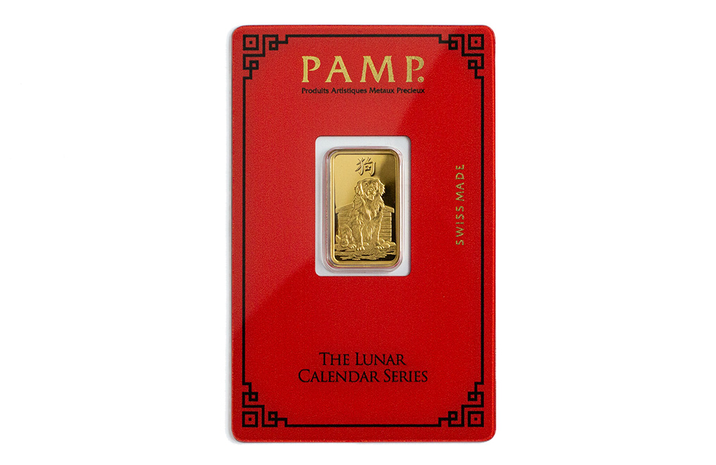 Buy 5g Gold PAMP Lunar Series Year of the Dog Bar, image 0