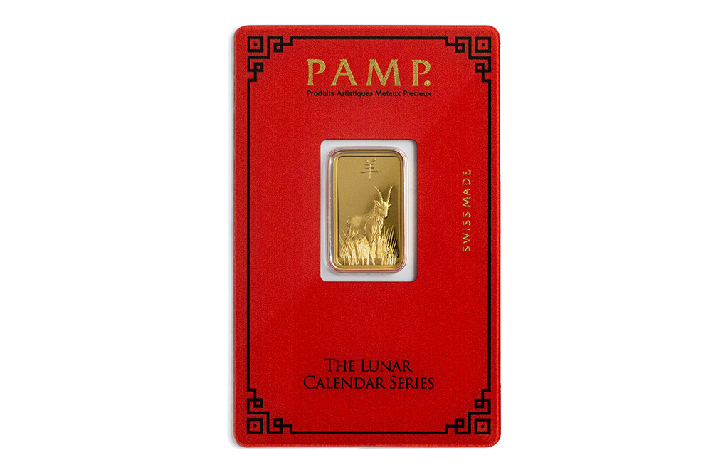 Buy 5g Gold PAMP Lunar Series Year of the Goat Bar, image 0
