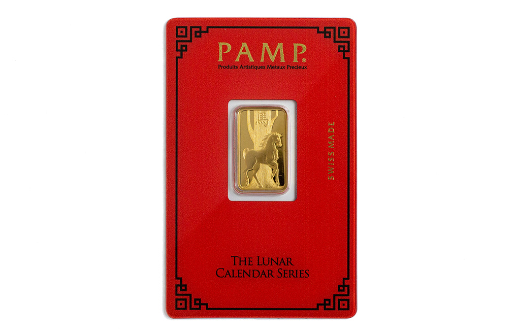 Buy 5g Gold PAMP Lunar Series Year of the Horse Bar, image 0