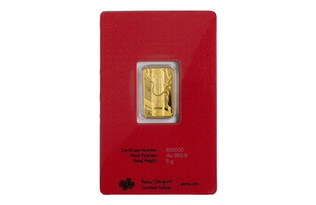 Buy 5g Gold PAMP Lunar Series Year of the Monkey Bar, image 1