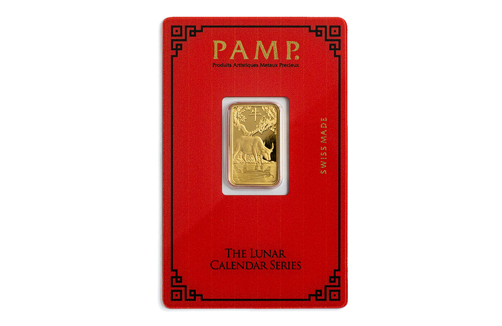 Buy 5g Gold PAMP Lunar Series Year of the Ox Bar, image 0