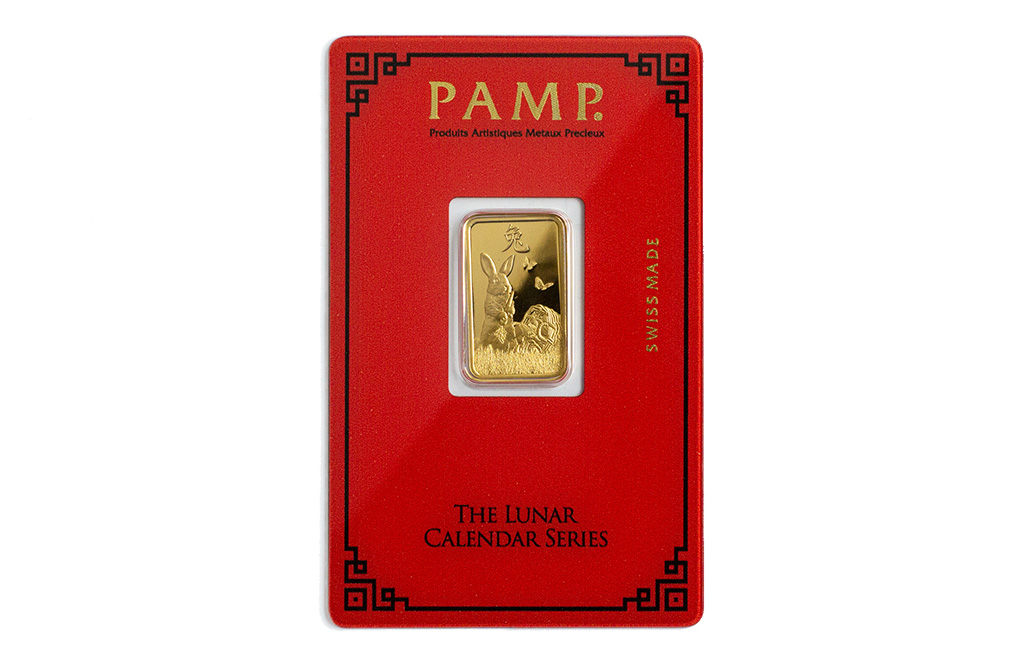 Buy 5g Gold PAMP Lunar Series Year of the Rabbit Bar, image 0
