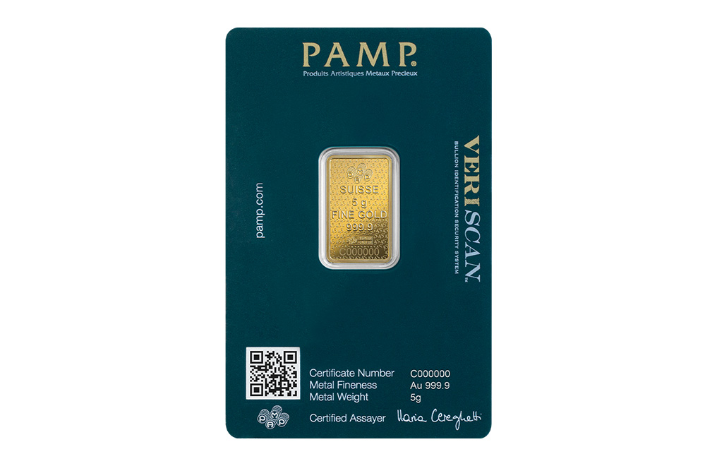 Buy 5g Gold PAMP Lady Fortuna™ 45th Anniversary Bar (2024), image 1