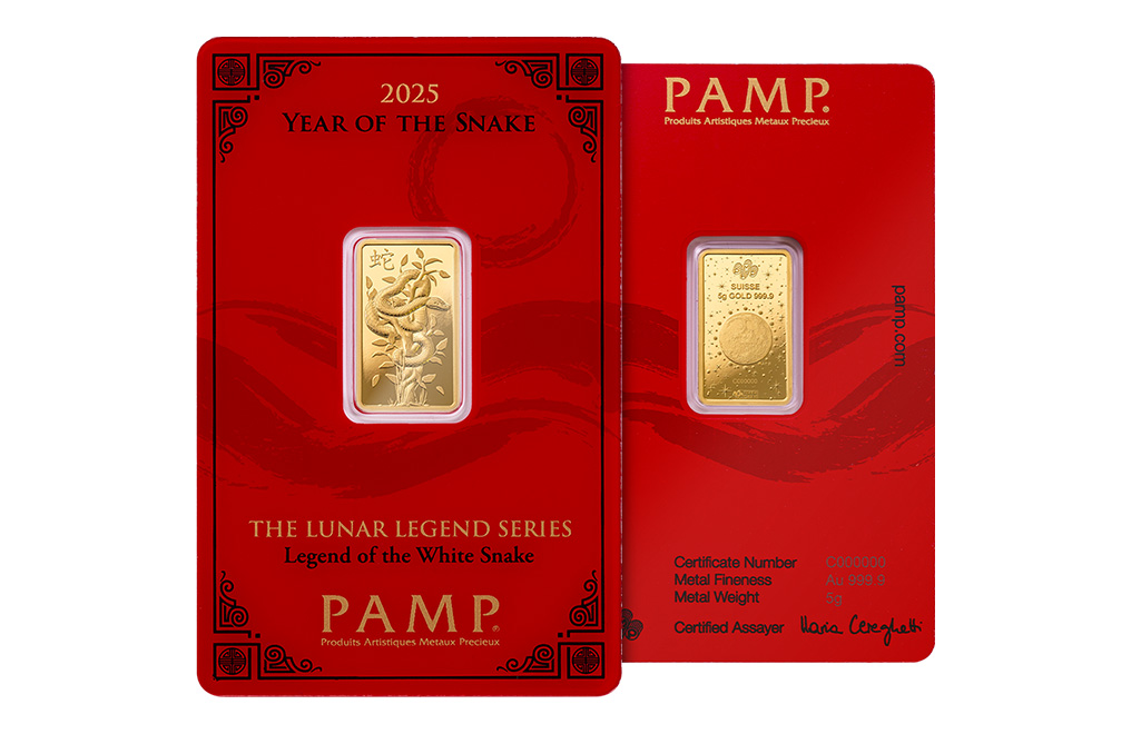 Buy 5 g Gold Year of the Snake PAMP White Snake Bar (2025), image 2