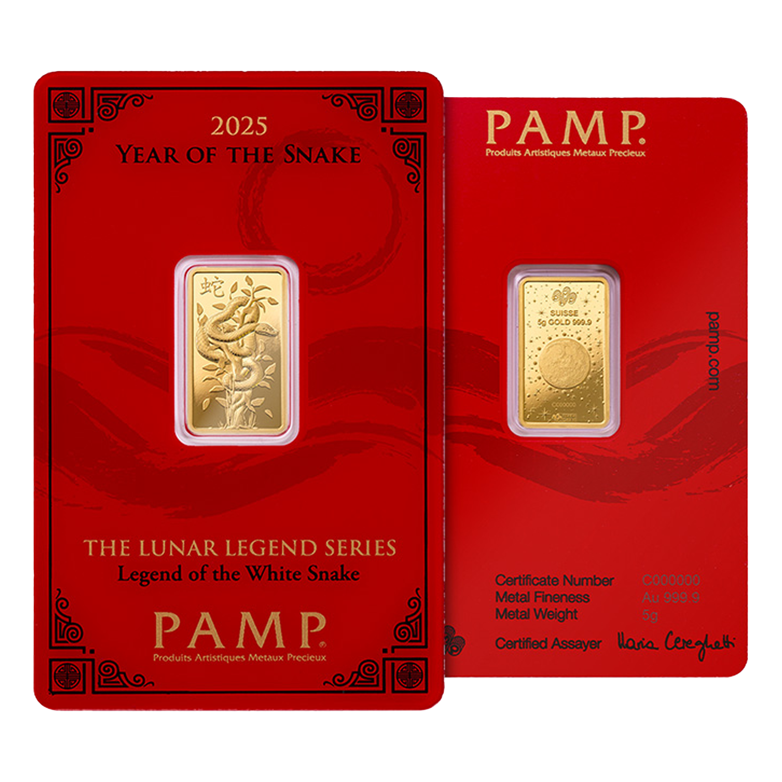 Buy 5 g Gold Year of the Snake PAMP White Snake Bar (2025), image 4