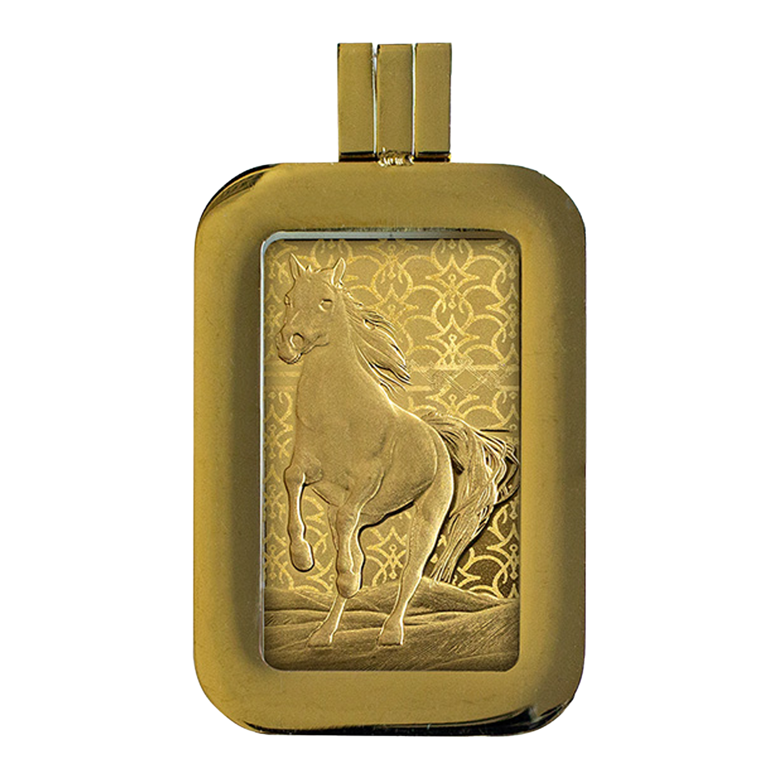 Buy 5g Pure Gold Arabian Horse Bar with Pendant Frame, image 0