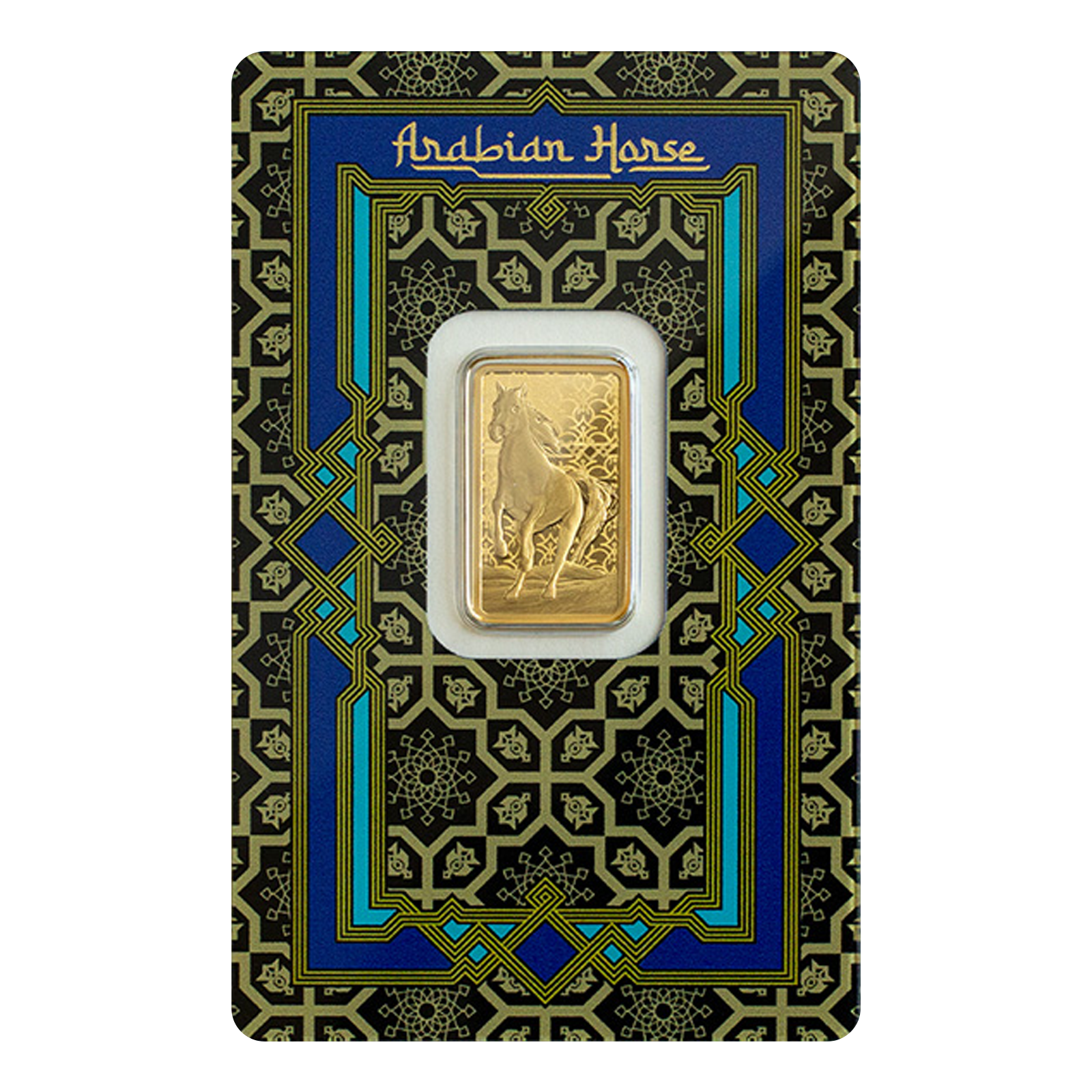 Buy 5g Pure Gold Arabian Horse Bar with Pendant Frame, image 2