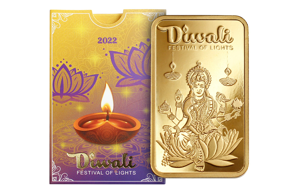 Buy 5g Pure Gold Diwali Lakshmi Bar (2022), image 2