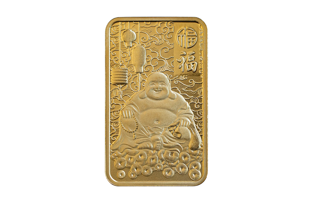 Buy 5g Pure Gold Good Luck Laughing Buddha Bar (2024), image 1