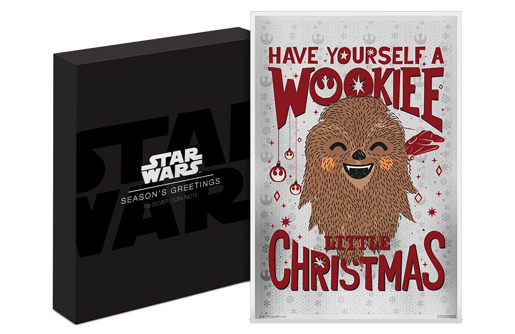 Buy 5g Silver Star Wars™ Wookiee  Christmas Coin Note, image 2