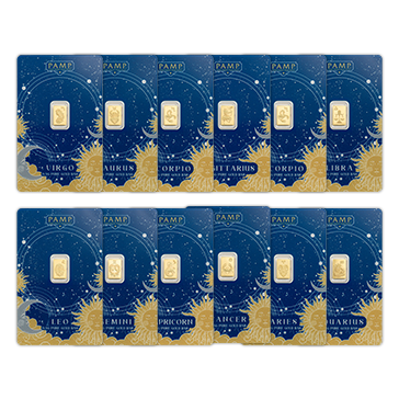 Buy 6 g Gold Zodiac Bar Set (12 x 0.5 g), image 0