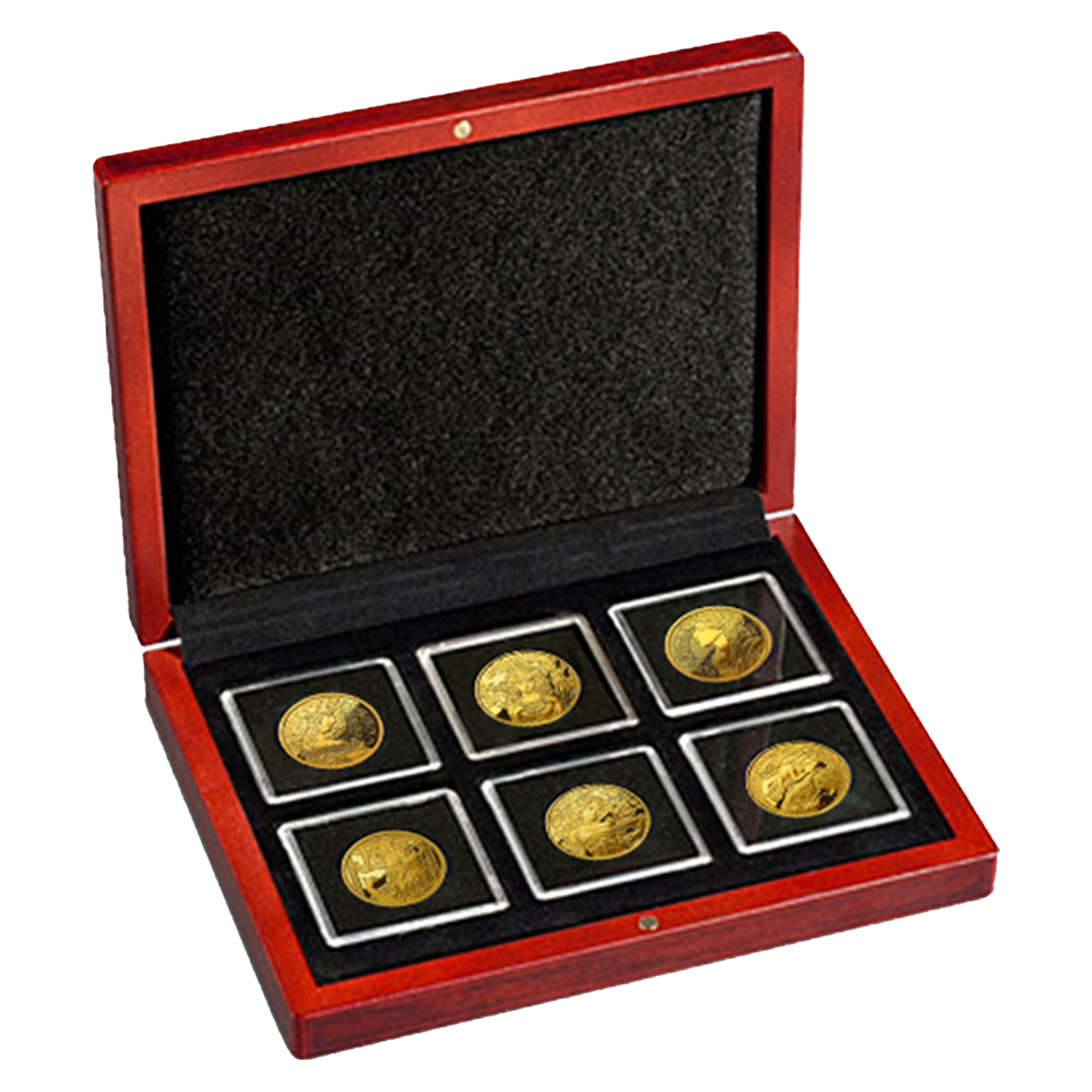Buy 6 oz Set Silver Gold Plated Mucha Proof Rounds (6 x 1 oz), image 0