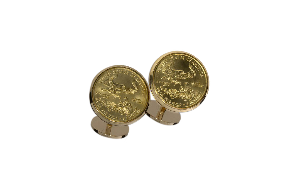 Gold Cufflinks - 1/10th oz Gold Eagle (various years), image 0