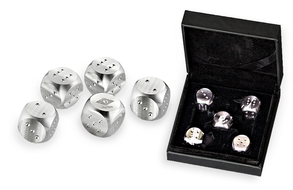 Buy 5-Piece Silver Dice Set (.925 fineness), image 0