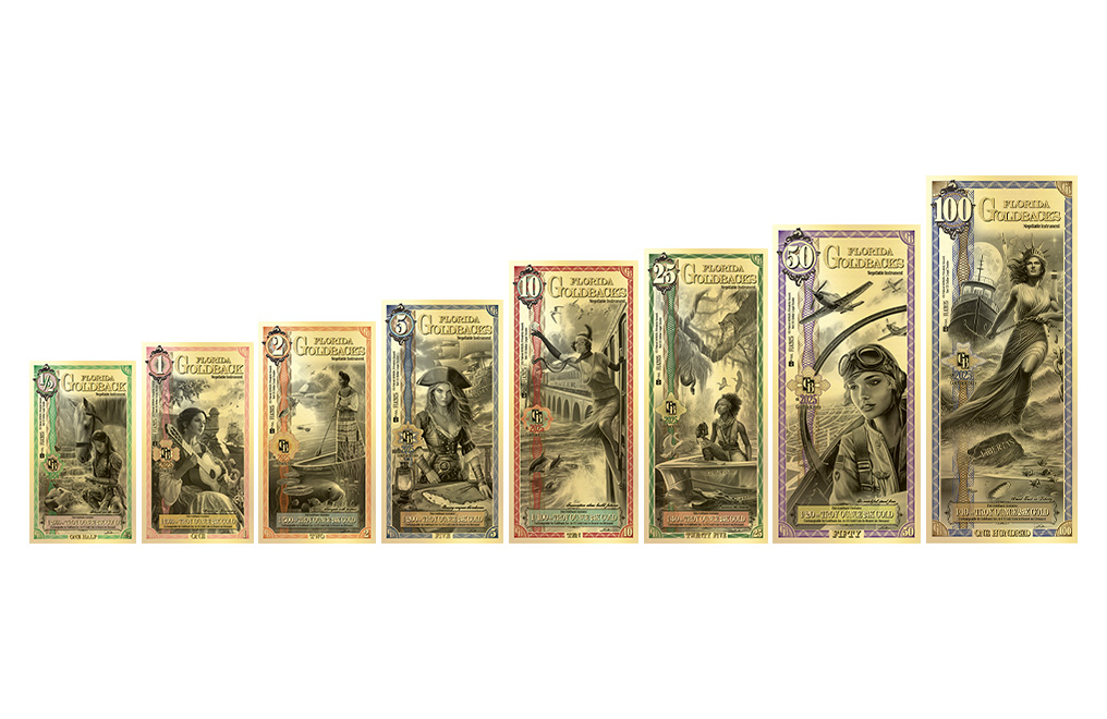 Buy Florida Goldback Gold Notes Full Set (8pcs) 24k, image 0