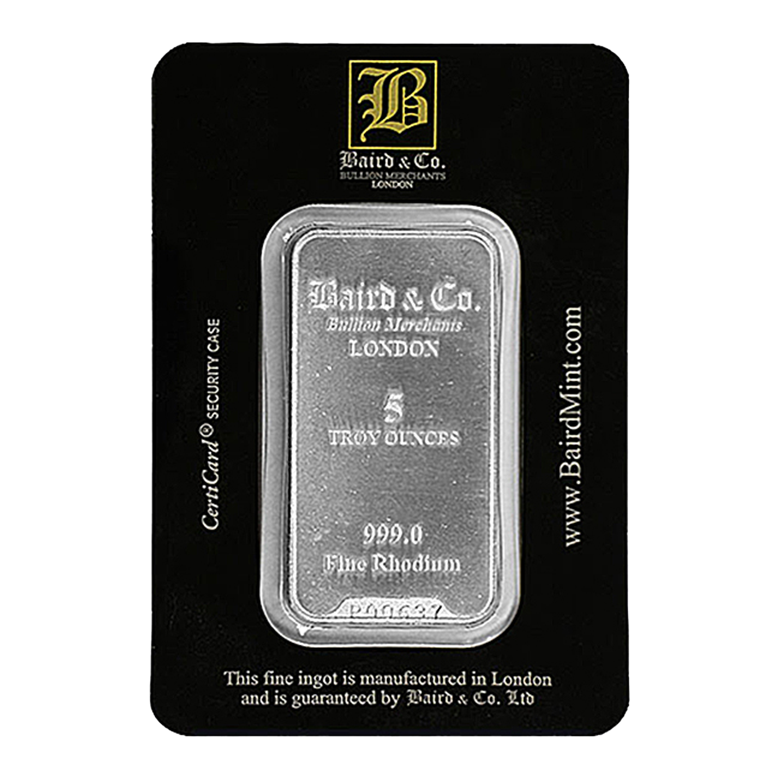 5 oz Rhodium Baird & Co. Bar, image 0