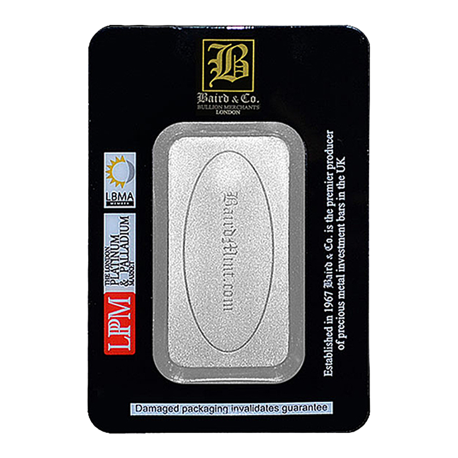 5 oz Rhodium Baird & Co. Bar, image 1