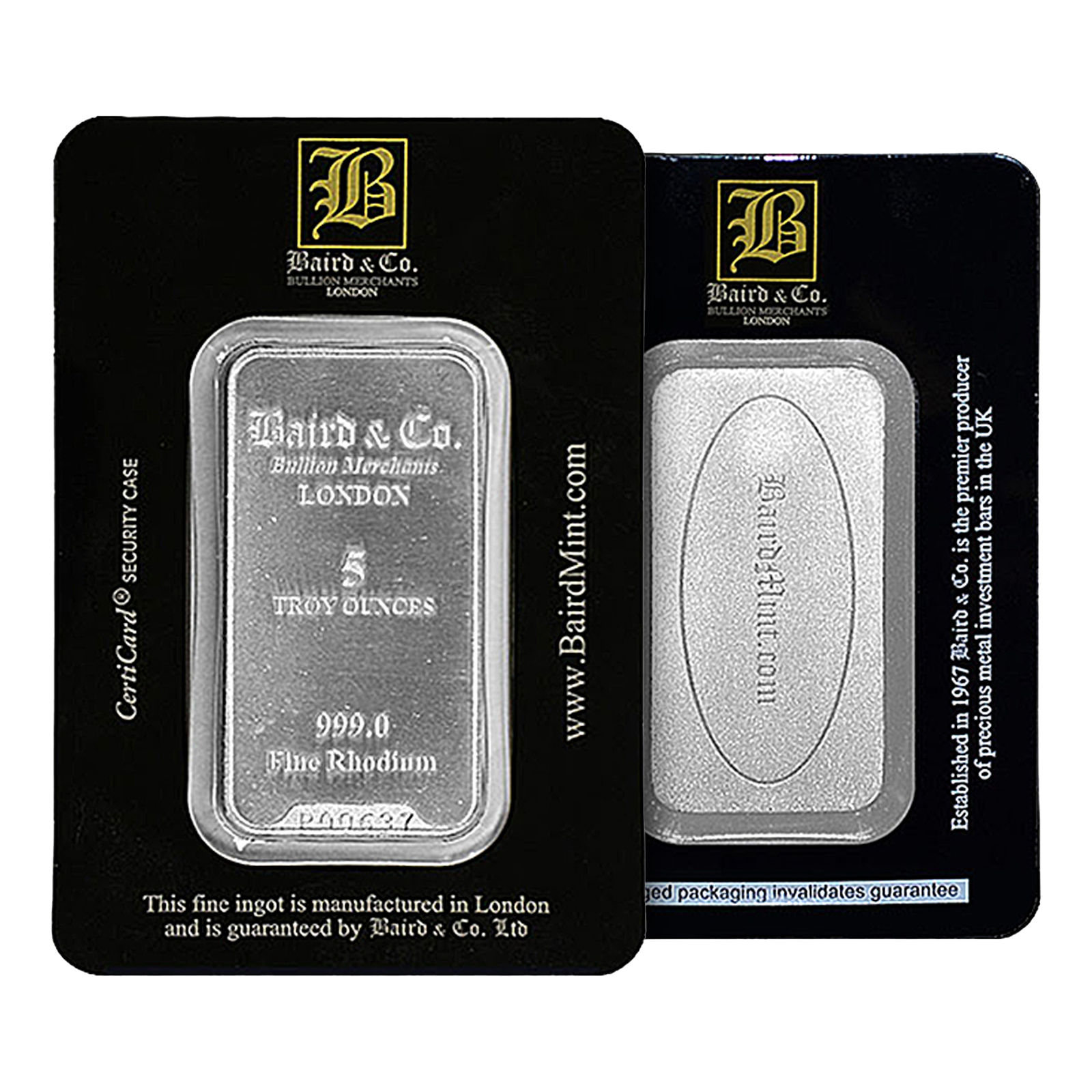5 oz Rhodium Baird & Co. Bar, image 2