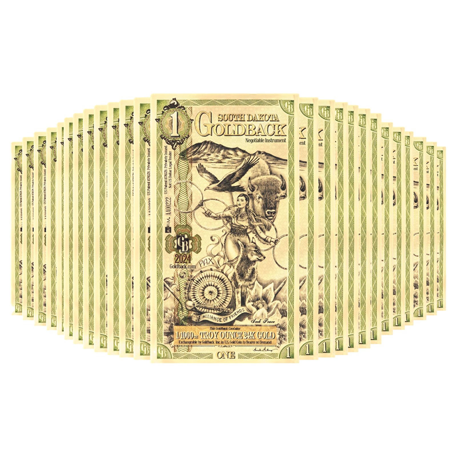 Buy 1 South Dakota Goldback Notes Pack (50 pcs) 24K, image 0