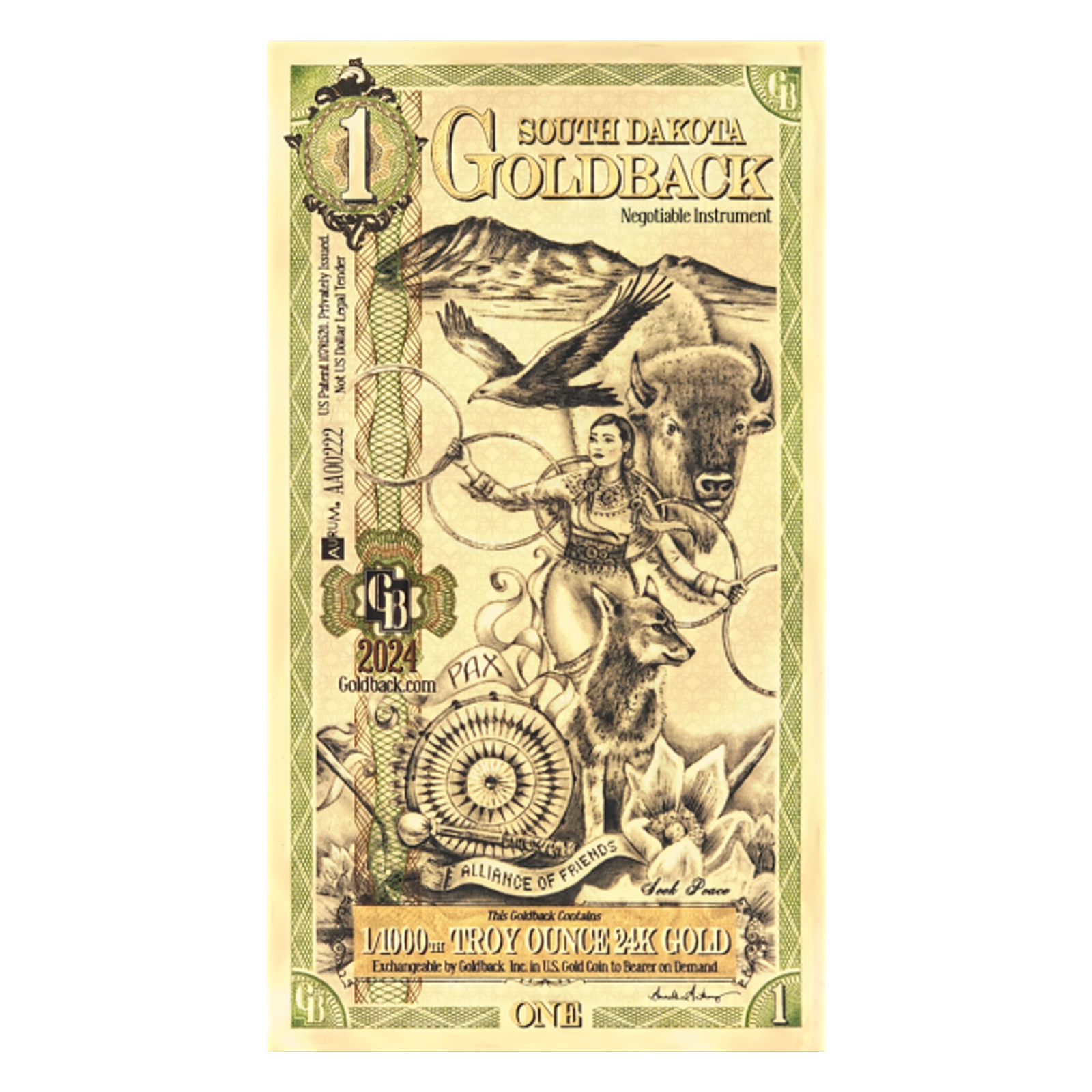 Buy 1 South Dakota Goldback Notes Pack (50 pcs) 24K, image 2