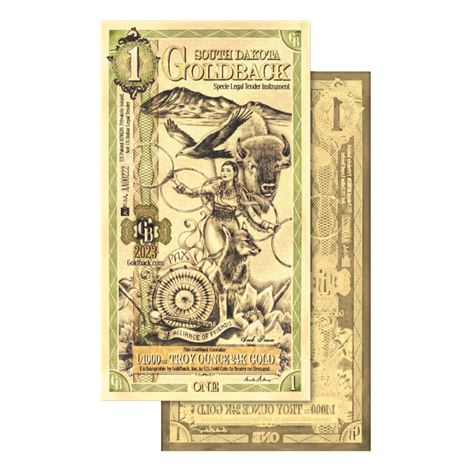 Buy 1 South Dakota Goldback Notes Pack (50 pcs) 24K, image 3