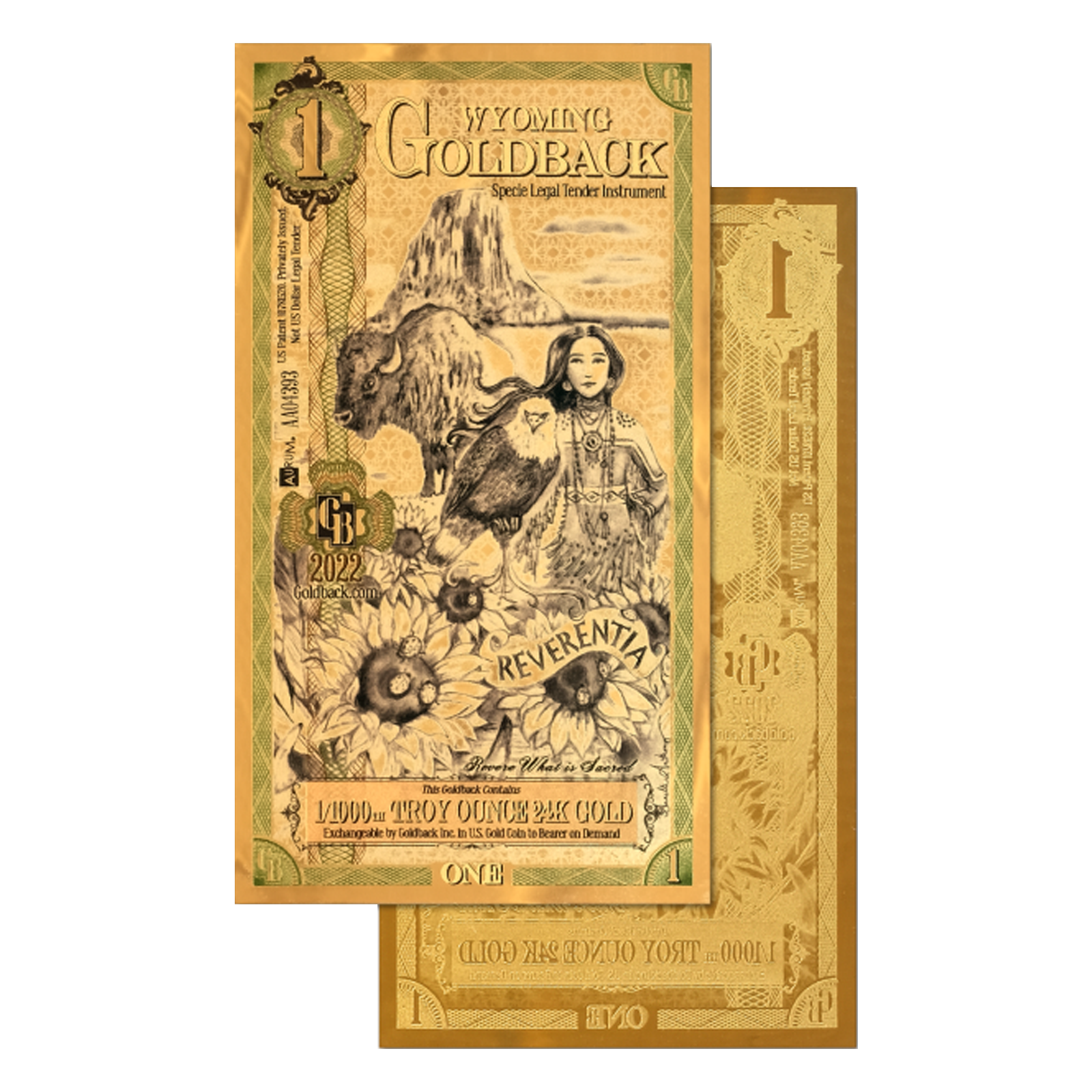 Buy 1 Wyoming Goldback Gold Notes Pack (50 pcs) 24K, image 4