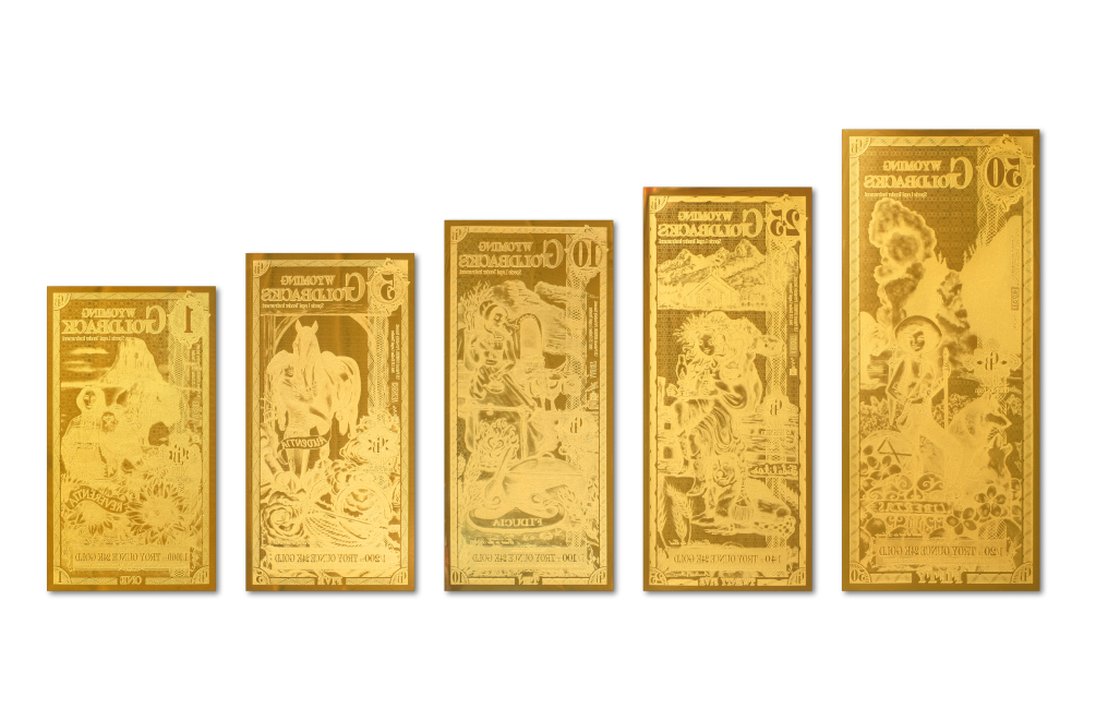 Buy Wyoming Goldback Gold Notes Full Set 24k, image 3