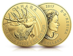 Buy 2017 1 oz Gold Elk Coins | 99999 Gold Coins | KITCO