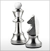 King and rook pieces from sterling silver chess set gift from Kitco.